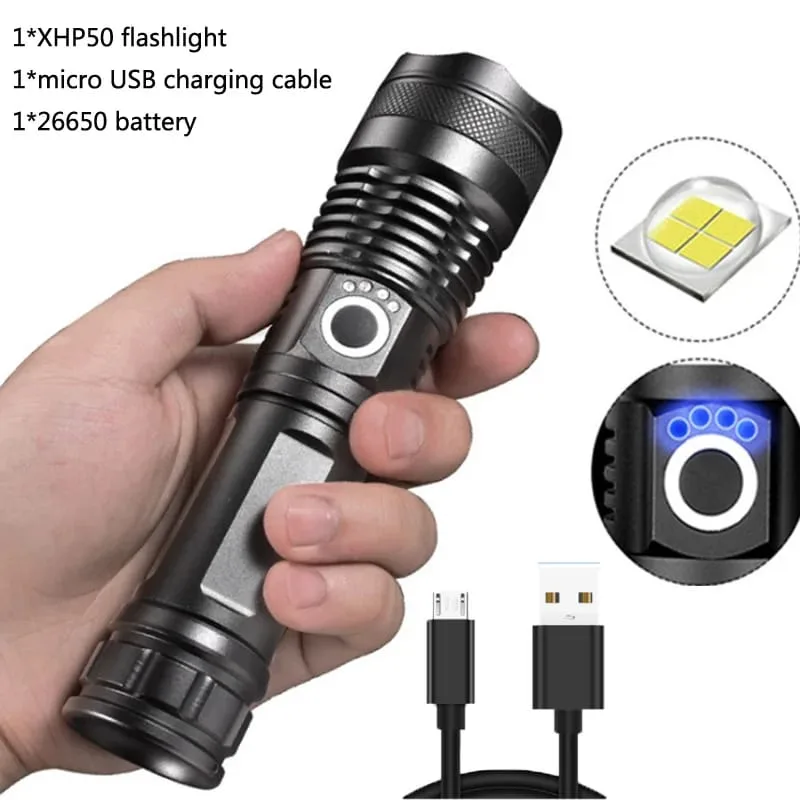 Linterna Tactica LED P50 Recargable